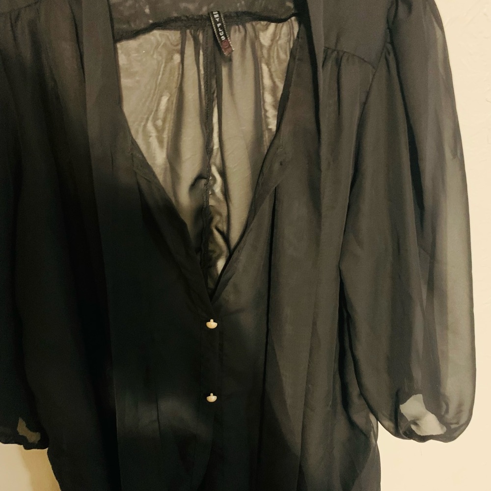 See through hi Lo dressy blouse